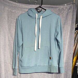 Doublju Light Blue Hoodie with White Strings